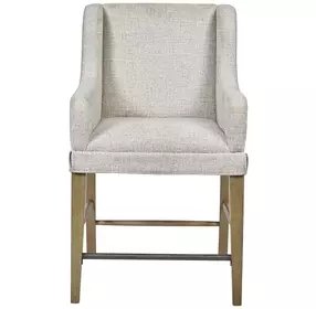 Magnolia Gray and Cashew Upholstered Counter Height Stool Set of 2