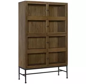 Magnolia Almond 4 Glass Door Bookcase