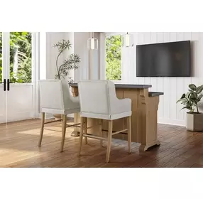 Magnolia Cashew and Gray 2 Door Bar Cabinet