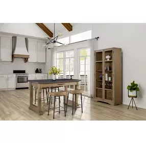 Magnolia Cashew and Gray Counter Height Saddle Stool Set of 2