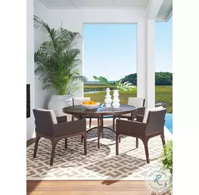 Abaco English Walnut Outdoor Round Dining Table