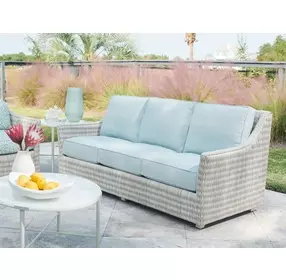 Seabrook Blue Outdoor 82" Sofa