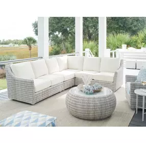 Seabrook White 4 Piece Modular Outdoor Sectional