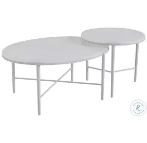Seabrook Soft Oyster White Outdoor Bunching Occasional Table Set