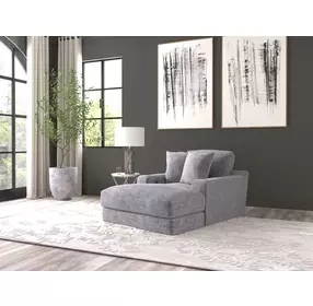 Cozy Gunmetal 53" Chaise with USB Charging