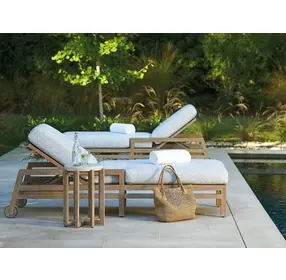 Stillwater Cove Blue Outdoor 85" Chaise Lounge