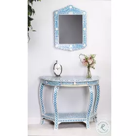 Blue Bone Inlay Wall Mirror