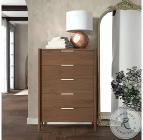 Sinclair Walnut 5 Drawer Chest