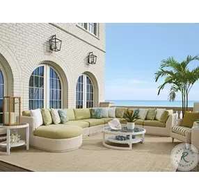 Ocean Breeze Promenade White Outdoor Round Cocktail Table