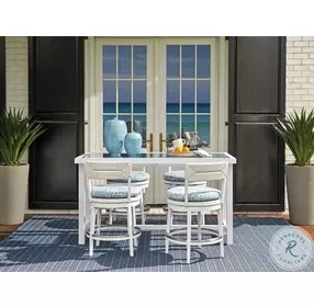 Ocean Breeze Promenade White Adjustable Height Outdoor Bistro Table