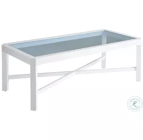 Ocean Breeze Promenade White Outdoor Rectangular Occasional Table Set