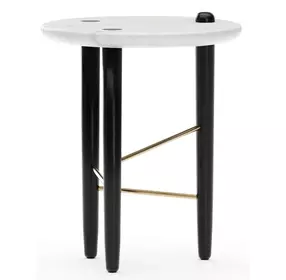 Madera White Round Guangxi Marble Top Small Spot Table