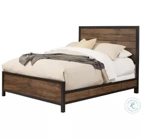 Weston Light Distressed Pine Panel Bedroom Set