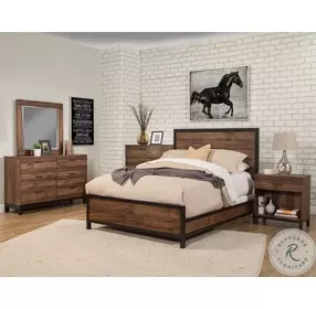 Weston Light Distressed Pine California King Panel Bed