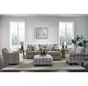Kittery Dove Beige and Light Gray Upholstered Accent Chair