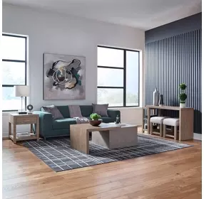 Portello Natural and Concrete Rectangular Console Table