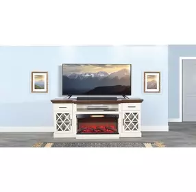 K3512MB Marble White 78" TV Stand with Electric Fireplace and LED