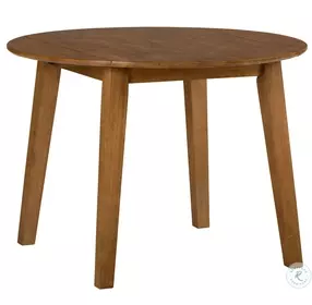 Simplicity Honey Round Drop Leaf Dining Room Set