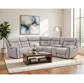 Point Break Telluride Stone Power Reclining RAF Sectional with Power Headrest and Lumbar