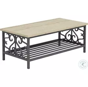 Fairhope Beige And Black Metal 3 Piece Occasional Table Set