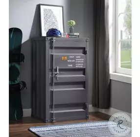Cargo Gunmetal Chest with Door and Shelves