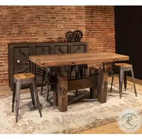 Rustic Revival Reclaimed Wood Crank Adjustable 67" Desk