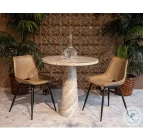 Brisbane Dusty Tan Leather Open Back Dining Chair Set Of 2