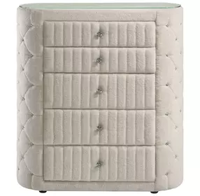 Sonya Ivory Upholstered 5 Drawer Chest