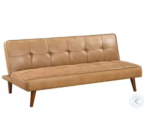 Jenson Saddle Brown Tufted Convertible Sofa Bed