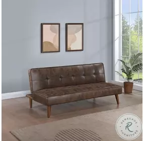 Jenson Dark Coffee Tufted Convertible 66" Sofa Bed