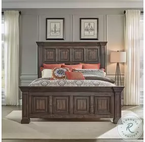 Big Valley Heavy Distressing Brownstone Panel Bedroom Set
