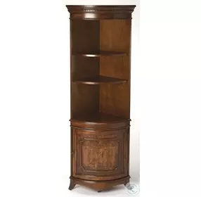 Masterpiece Dowling Olive Ash Burl Corner Cabinet