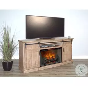 Barnstead Ember Natural 78" Media Console with Electric Fireplace