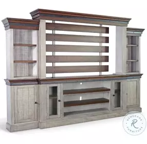 Industrial Comfort Gray 82" TV Stand with Electric Fireplace