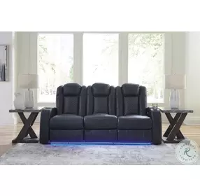 Fyne Dyme Sapphire Power Reclining Sofa with Adjustable Headrest