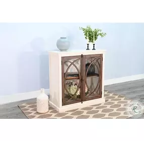 Cozy Luxe White 2 Glass Door Accent Cabinet