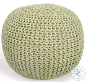 Pincushion Green Woven Pouffe