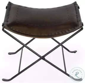 Melton Chocalate Leather Stool