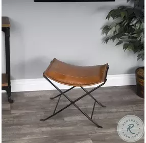 Melton Brown Leather Stool