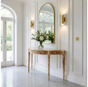 Chester Light Brown Demilune Console Table