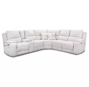 Brookfield Stone 6 Piece Modular Zero Gravity Triple Power Reclining Sectional with USB Charging