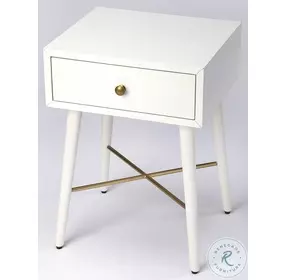 Delridge White And Gold End Table