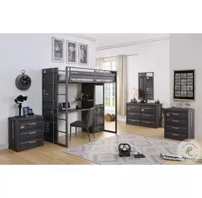 Cargo Gray Synthetic Leather and Gunmetal Chair
