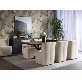 Marbella Piccolo Prosecco Performance Fabric Upholstered Wheeled Dining Chair