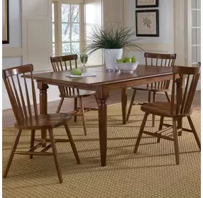 Creations Tobacco 5 Piece Extendable Butterfly Leaf Dining Set