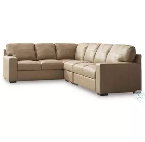 Bandon Toffee Leather 3 Piece RAF Sectional