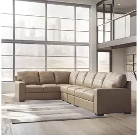 Bandon Toffee Leather 4 Piece RAF Sectional