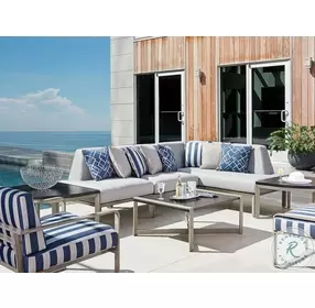 Del Mar Stain Black And Platinum Gray Outdoor Corner Table