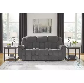 Foreside Charcoal Performance Fabric Reclining Sofa