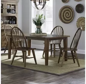 Stone Ridge Tobacco 5 Piece Extendable Rectangular Dining Set